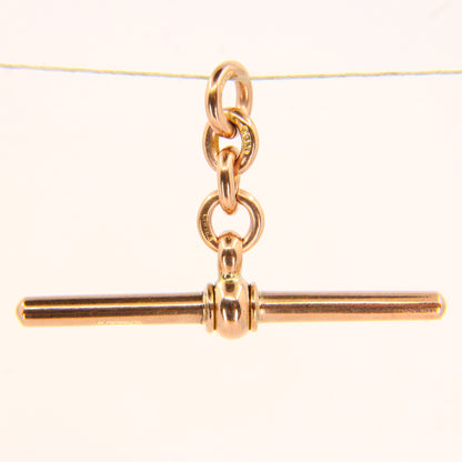 Antique 9ct Hallmarked Gold Albert T-Bar Charm | Non-Swivel Pendant
