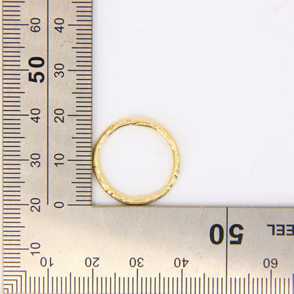 Antique 14ct Solid Gold Floral Split Ring – 20mm Yellow Gold Jump Ring