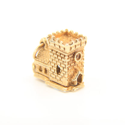 Vintage 9ct Hallmarked Gold Wedding Vows Opening Church Charm Pendant Detailed