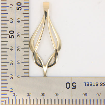 Vintage 9ct Hallmarked Sheila Fleet Two Tone Gold Pendant Necklace 18 Inch Adjustable Chain Boxed