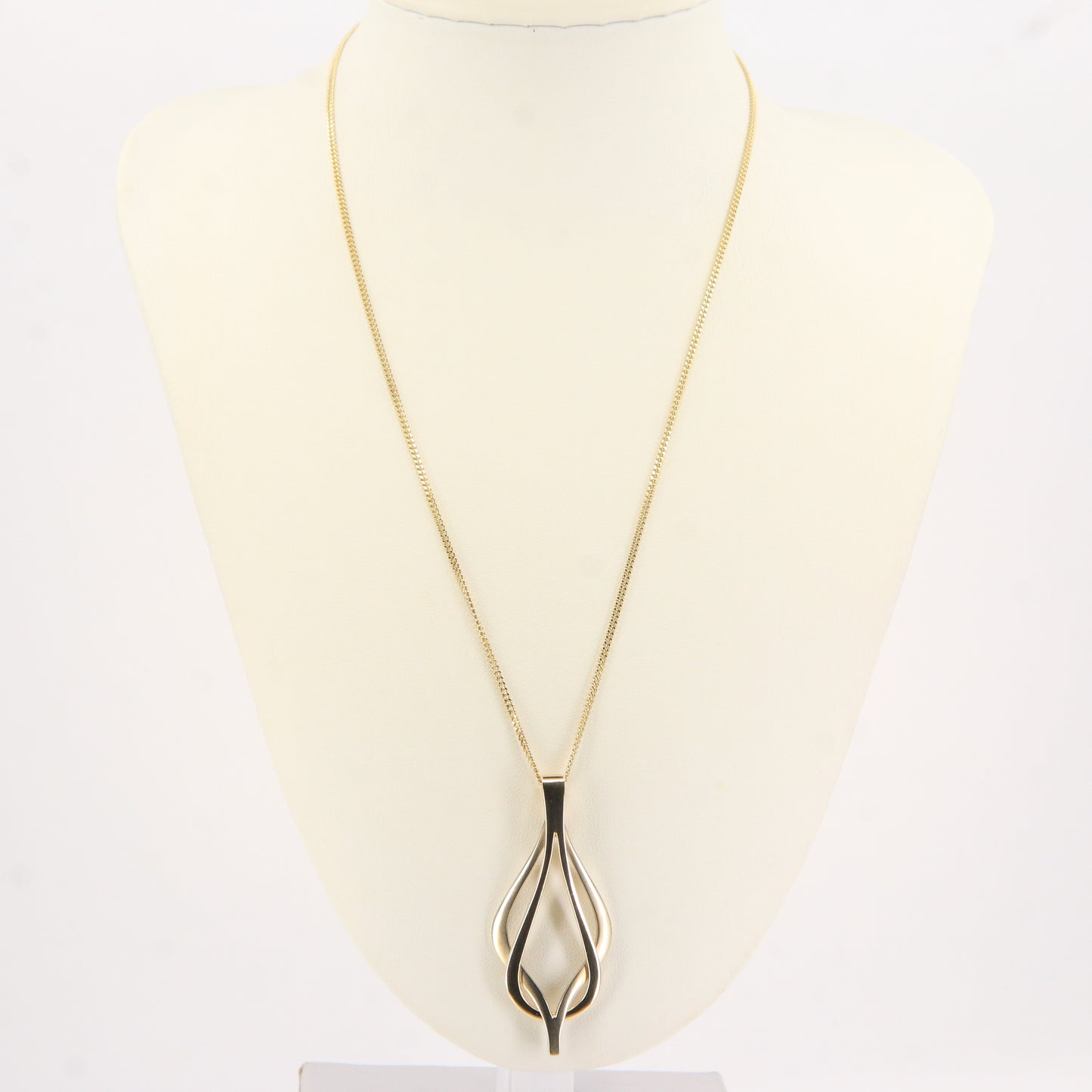 Vintage 9ct Hallmarked Sheila Fleet Two Tone Gold Pendant Necklace 18 Inch Adjustable Chain Boxed