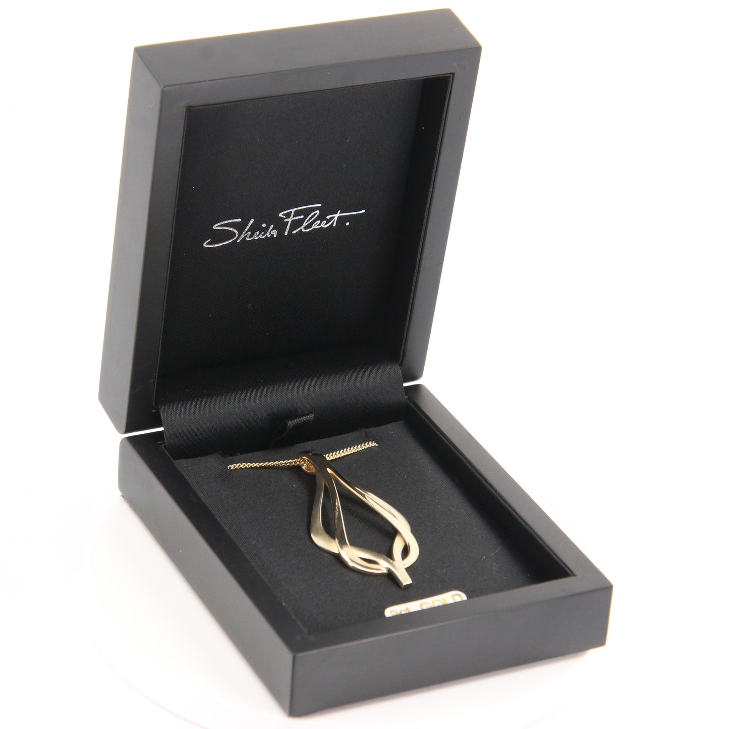 Vintage 9ct Hallmarked Sheila Fleet Two Tone Gold Pendant Necklace 18 Inch Adjustable Chain Boxed