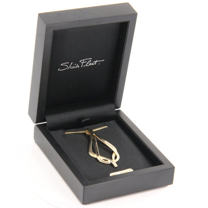 Vintage 9ct Hallmarked Sheila Fleet Two Tone Gold Pendant Necklace 18 Inch Adjustable Chain Boxed