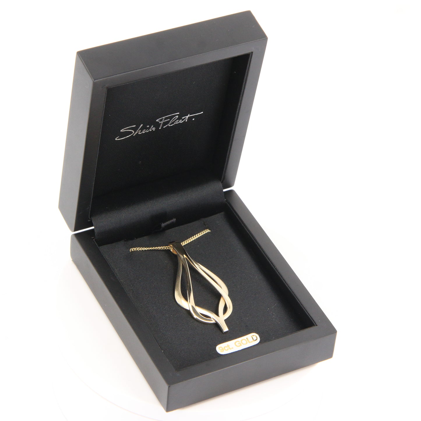 Vintage 9ct Hallmarked Sheila Fleet Two Tone Gold Pendant Necklace 18 Inch Adjustable Chain Boxed