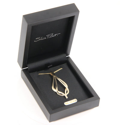 Vintage 9ct Hallmarked Sheila Fleet Two Tone Gold Pendant Necklace 18 Inch Adjustable Chain Boxed