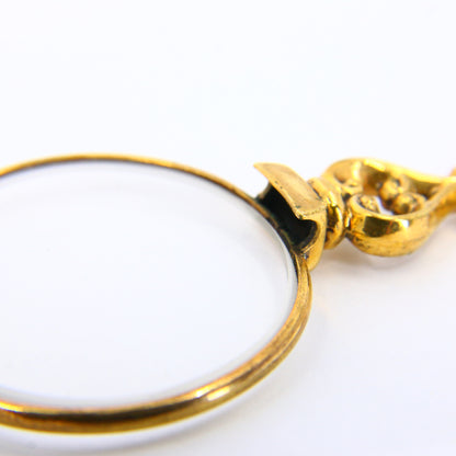 Antique Gold Plated Folding Lorgnette Reading Glasses Rolled Gold Costume Jewellery