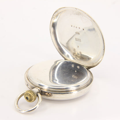 Antique Swiss 935 Silver Demi Hunter Pocket Watch Swiss Lever Movement K&CIE
