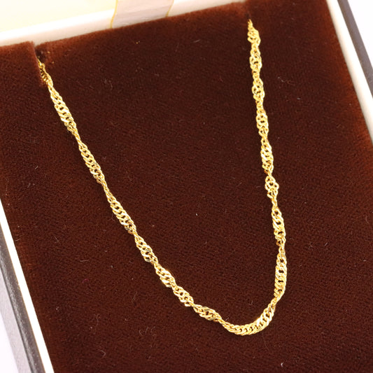 Vintage 9ct Hallmarked Milor Singapore Chain Necklace 20 Inch Yellow Gold Boxed