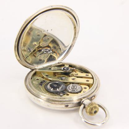 Antique Swiss 935 Silver Demi Hunter Pocket Watch Swiss Lever Movement K&CIE