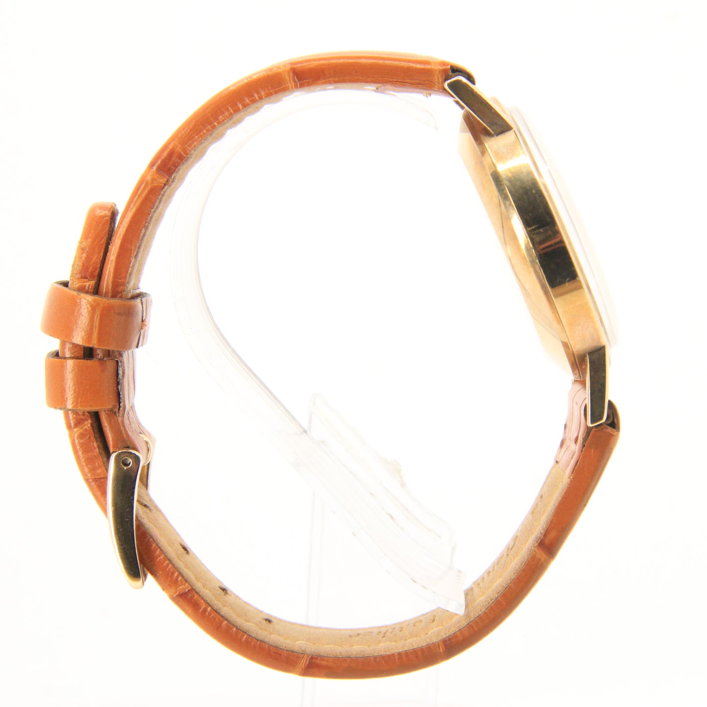 Vintage 9ct Gold Garrard London Automatic Gents Wristwatch Date Indicator Leather Strap