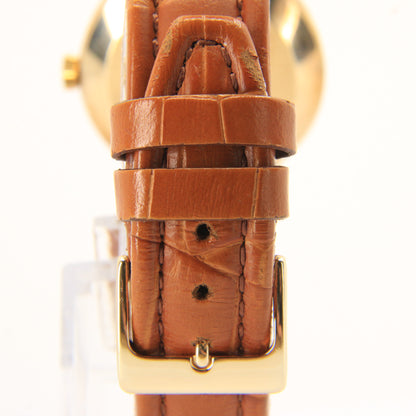 Vintage 9ct Gold Garrard London Automatic Gents Wristwatch Date Indicator Leather Strap