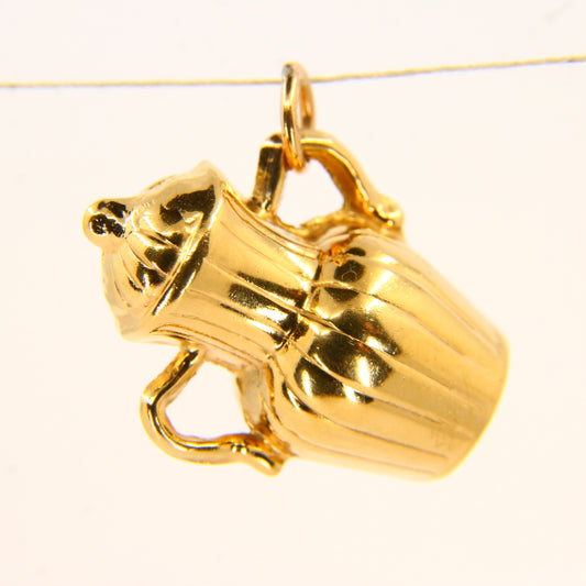 Vintage 9ct Georg Jensen Pottery Urn Charm – Hallmarked Yellow Gold Pendant