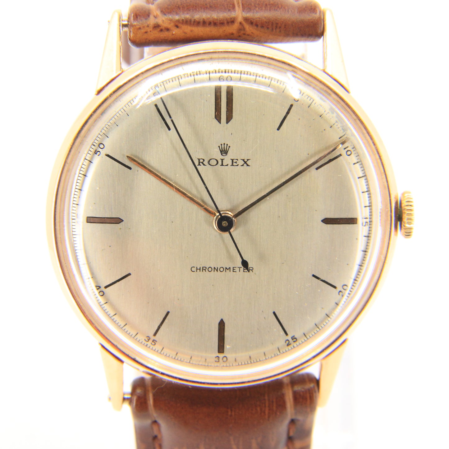 Vintage 18ct Gold Rolex Precision Chronometer Gents Wristwatch Ref 3745 Boxed