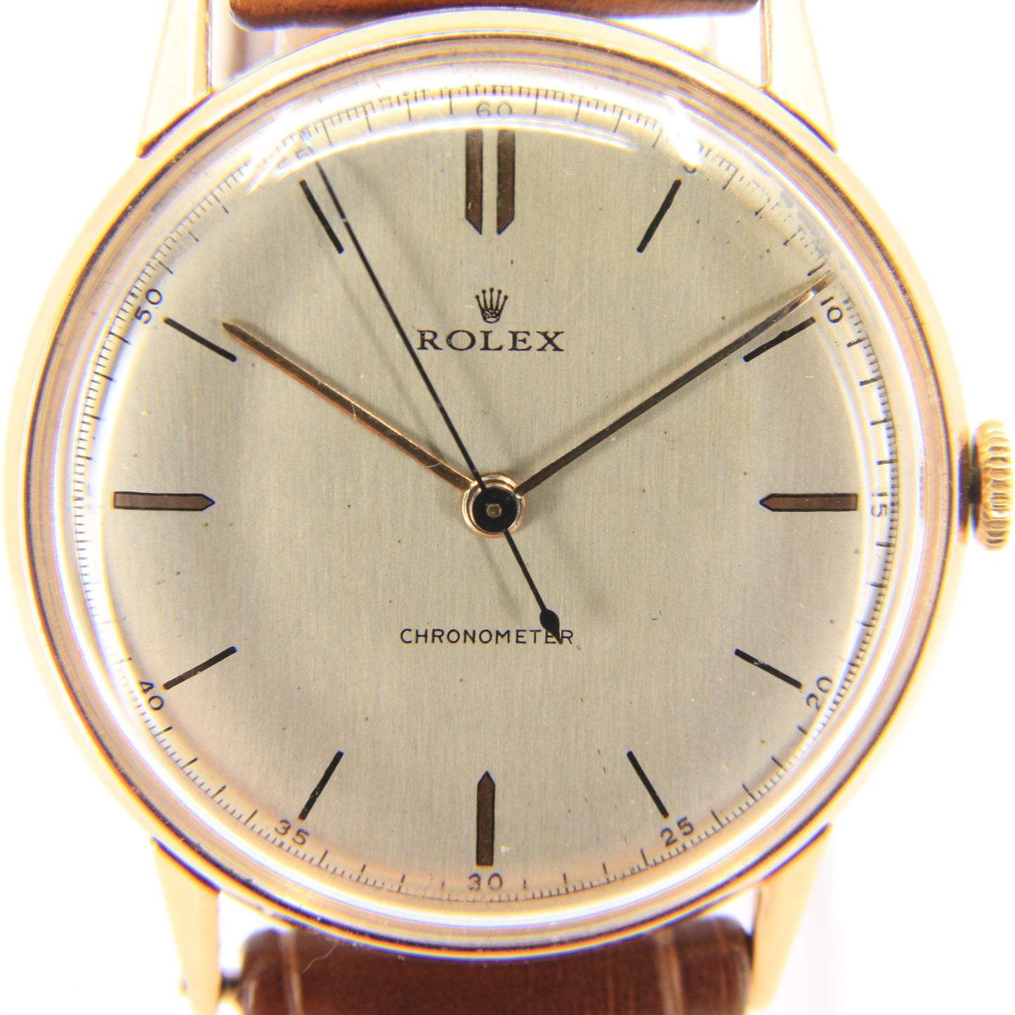 Vintage 18ct Gold Rolex Precision Chronometer Gents Wristwatch Ref 3745 Boxed