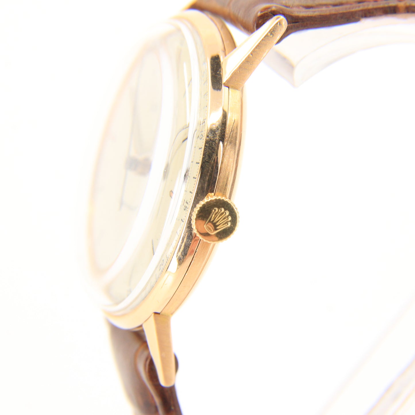 Vintage 18ct Gold Rolex Precision Chronometer Gents Wristwatch Ref 3745 Boxed