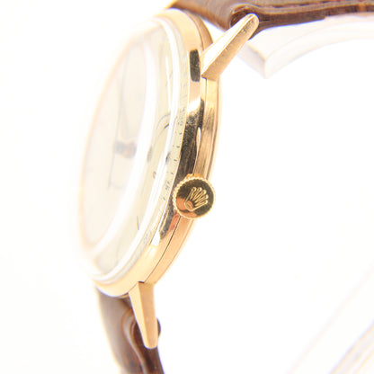 Vintage 18ct Gold Rolex Precision Chronometer Gents Wristwatch Ref 3745 Boxed