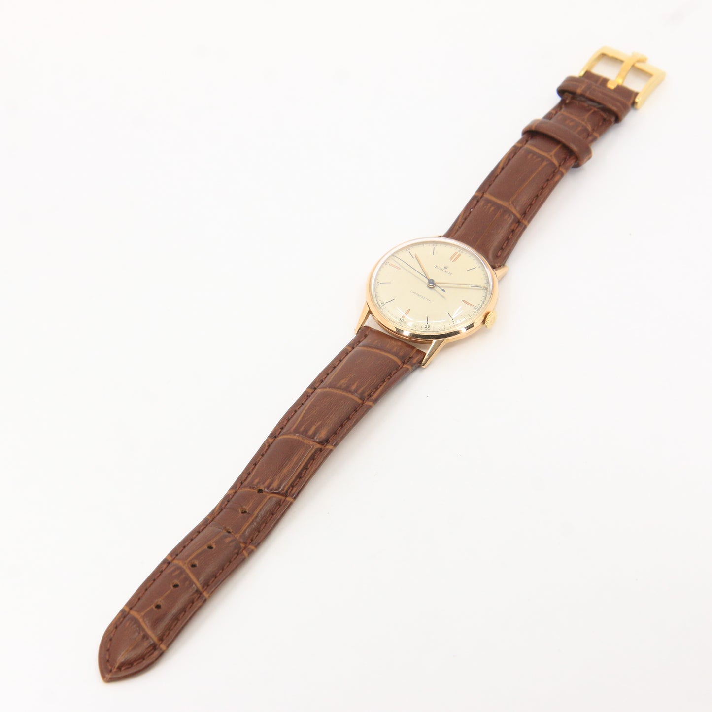 Vintage 18ct Gold Rolex Precision Chronometer Gents Wristwatch Ref 3745 Boxed