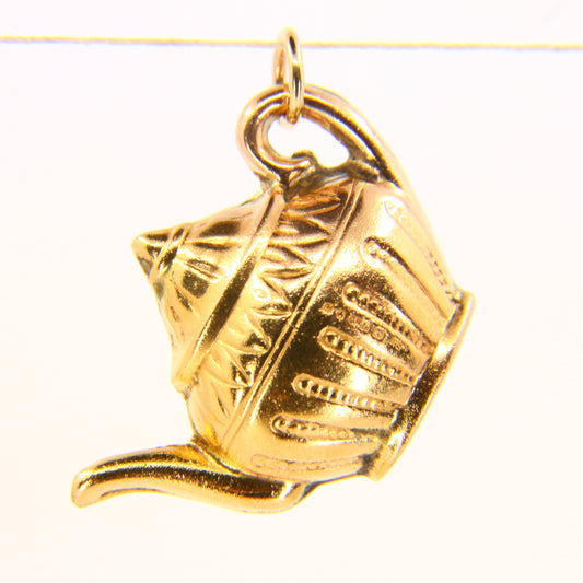 Vintage 9ct Georg Jensen Kettle Charm – Hallmarked Yellow Gold Pendant