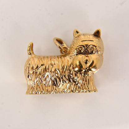 Vintage 9ct Gold Scotty Dog Charm – Solid Yellow Gold Pendant