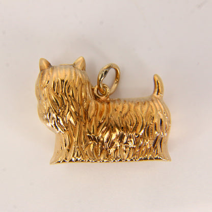 Vintage 9ct Gold Scotty Dog Charm – Solid Yellow Gold Pendant