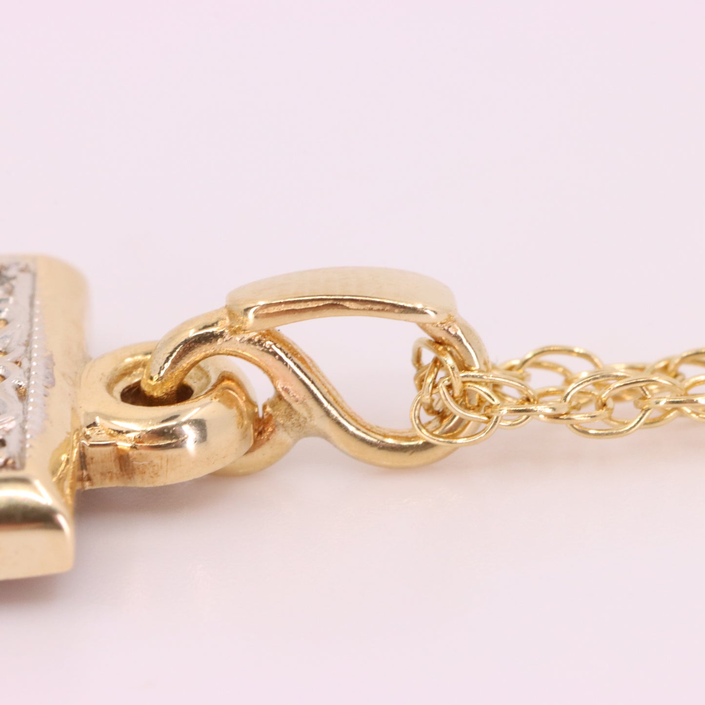 Vintage 9ct Hallmarked Gold Royal Mint Feng Shui Ingot Diamond Pendant Necklace