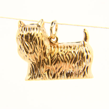 Vintage 9ct Gold Scotty Dog Charm – Solid Yellow Gold Pendant