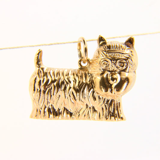 Vintage 9ct Gold Scotty Dog Charm – Solid Yellow Gold Pendant