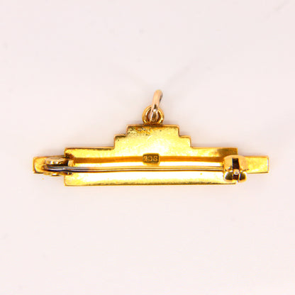 Vintage 9ct Gold Pendant Hanger Brooch | Solid Gold Charm Holder