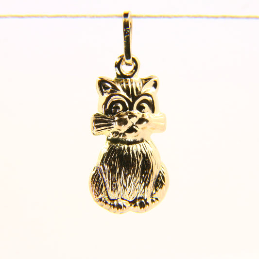 Vintage 9ct Gold Cat Charm – Yellow Gold Kitten Pendant