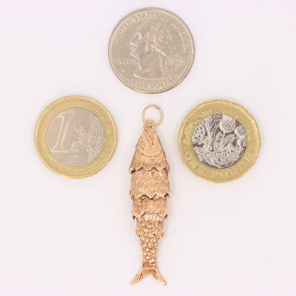 Vintage 9ct Hallmarked Gold Fish Pendant Charm Animal Nautical Fishing Gift