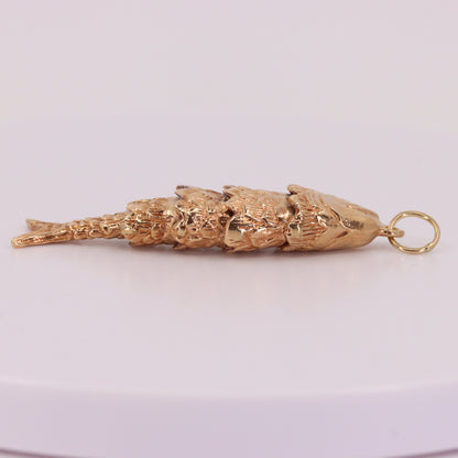 Vintage 9ct Hallmarked Gold Fish Pendant Charm Animal Nautical Fishing Gift