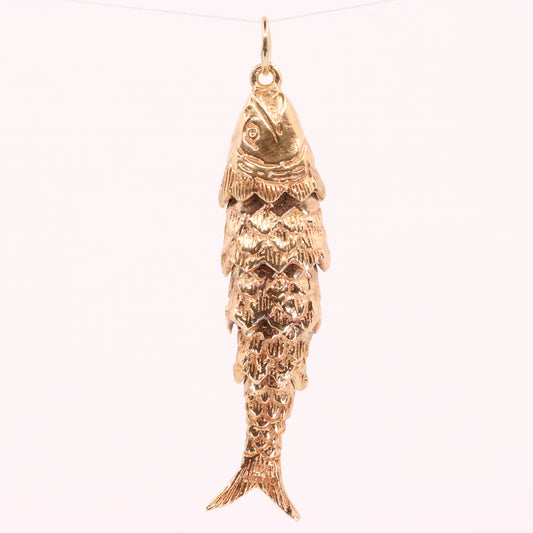 Vintage 9ct Hallmarked Gold Fish Pendant Charm Animal Nautical Fishing Gift