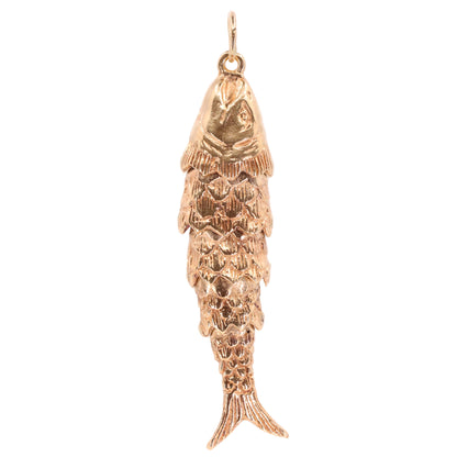 Vintage 9ct Hallmarked Gold Fish Pendant Charm Animal Nautical Fishing Gift
