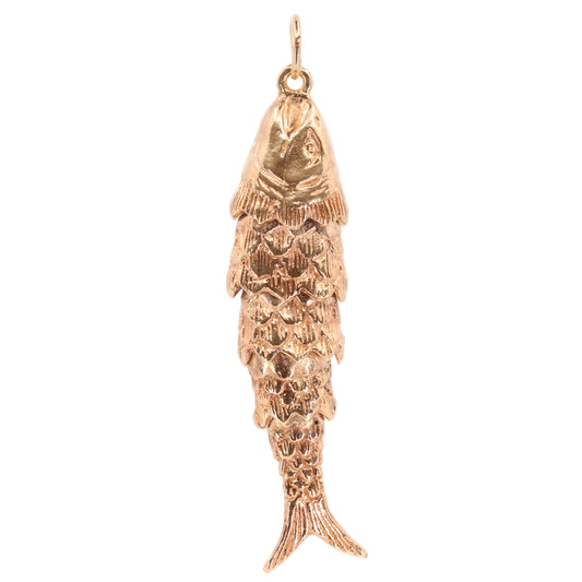 Vintage 9ct Hallmarked Gold Fish Pendant Charm Animal Nautical Fishing Gift
