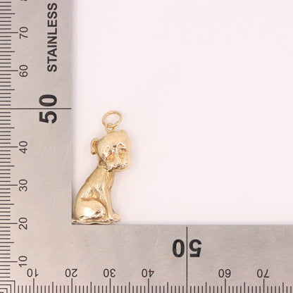 Vintage 9ct Hallmarked Yellow Gold Hollow Dog Charm Pendant Animal Lover Gift
