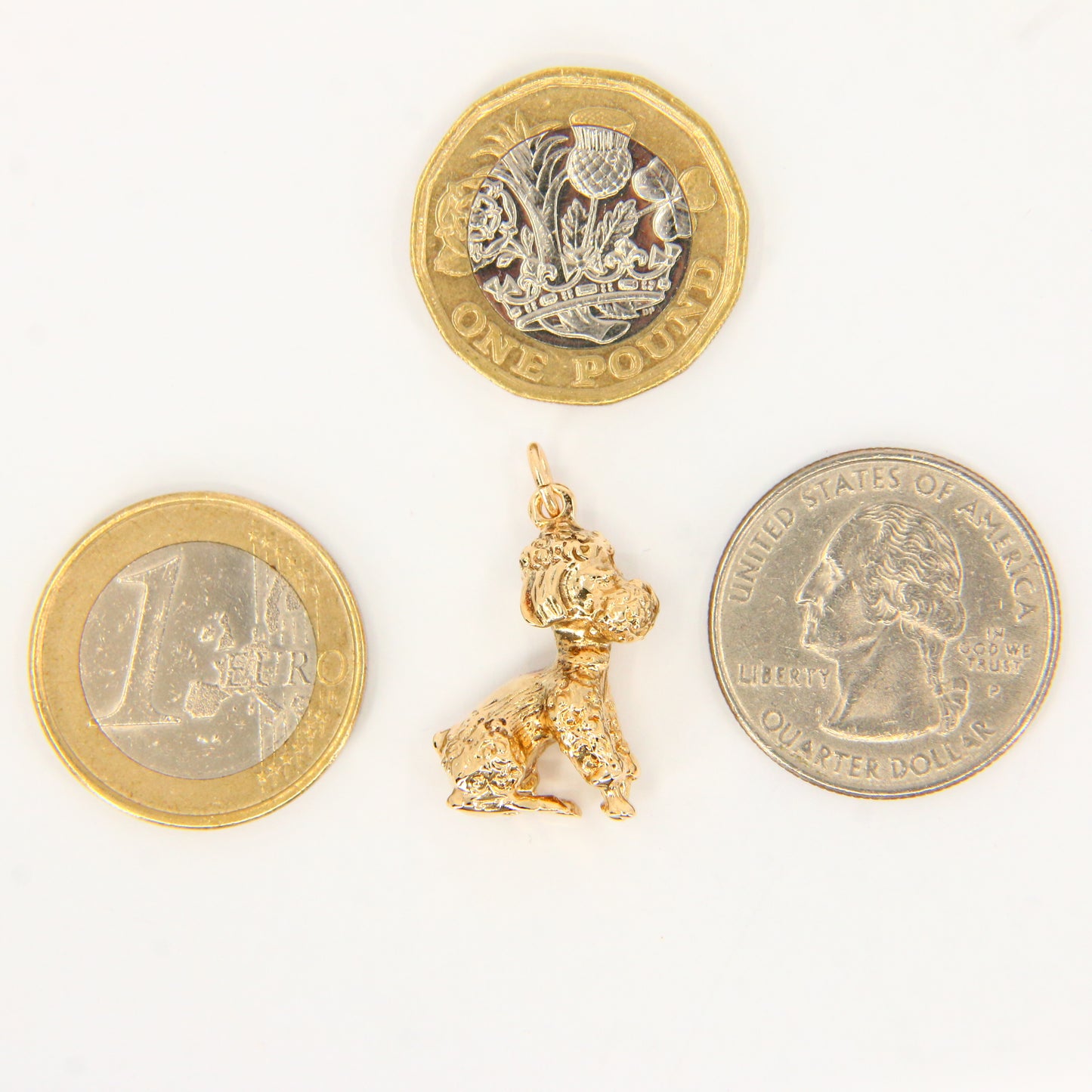 Vintage 9ct Gold Poodle Charm – Solid Yellow Gold Dog Pendant