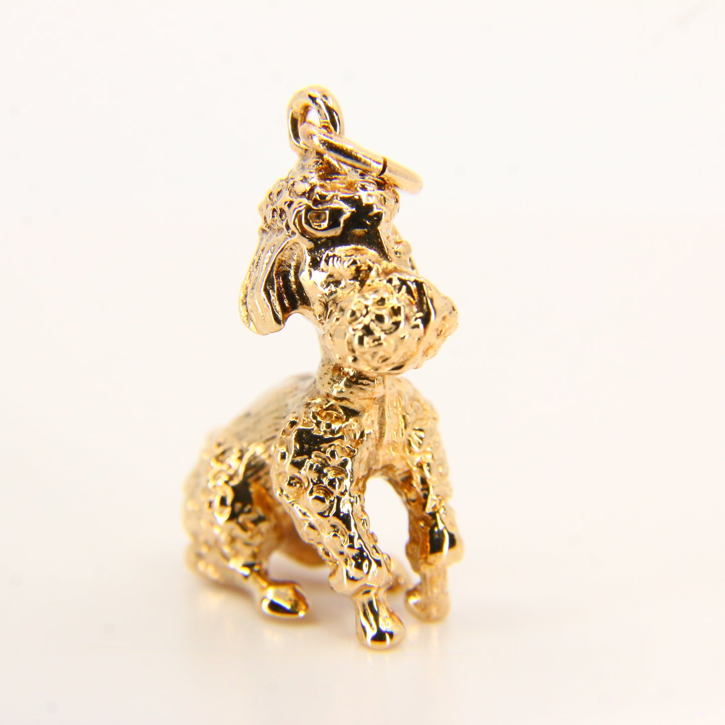 Vintage 9ct Gold Poodle Charm – Solid Yellow Gold Dog Pendant