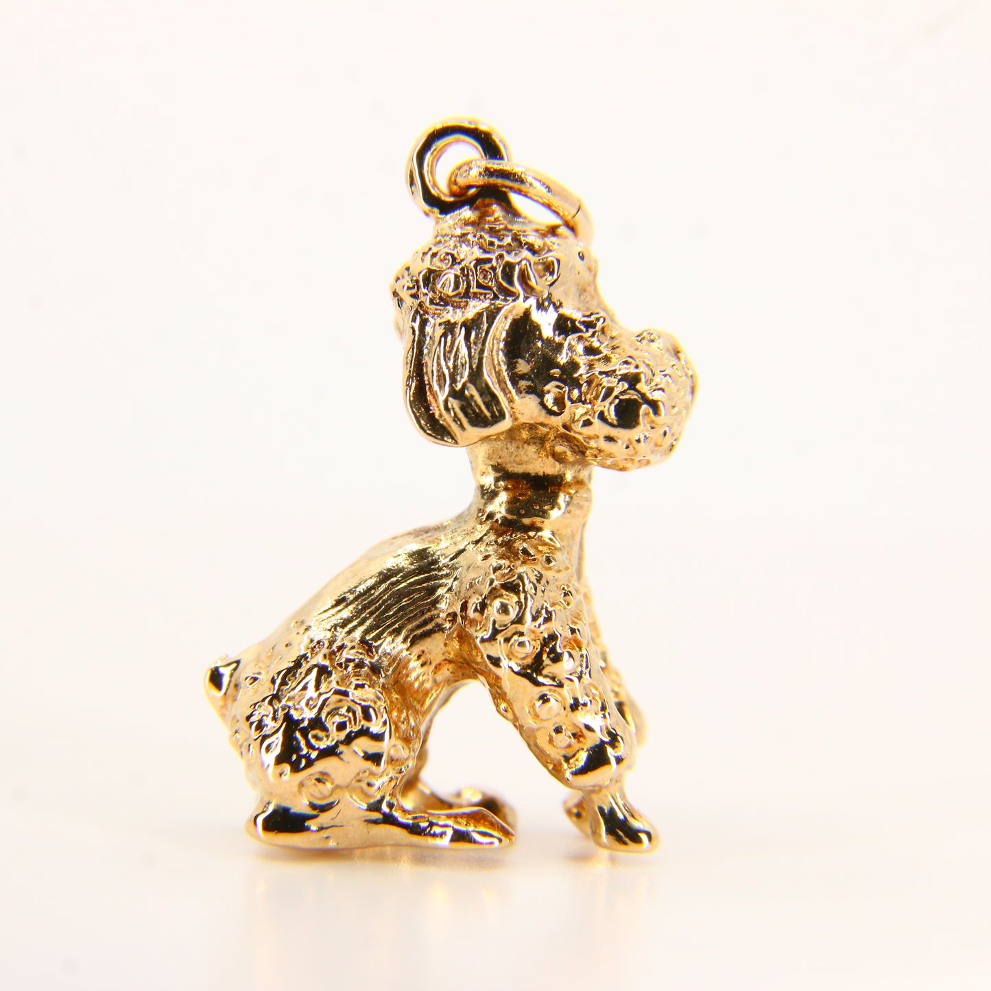 Vintage 9ct Gold Poodle Charm – Solid Yellow Gold Dog Pendant