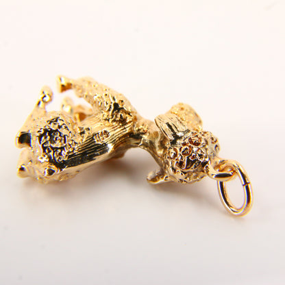Vintage 9ct Gold Poodle Charm – Solid Yellow Gold Dog Pendant