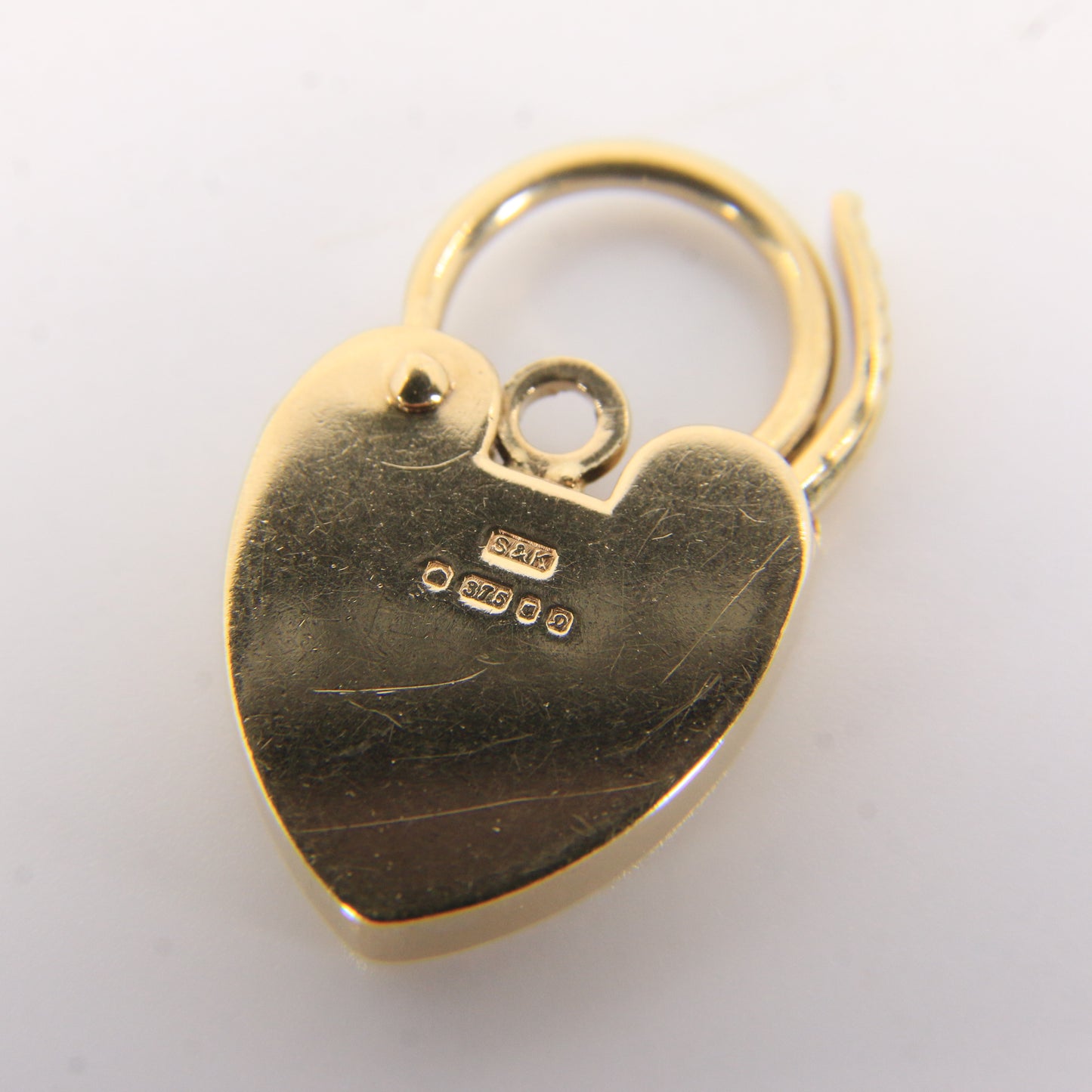 Vintage 9ct Yellow Gold Hallmarked Engraved Heart Padlock Charm Pendant Gift
