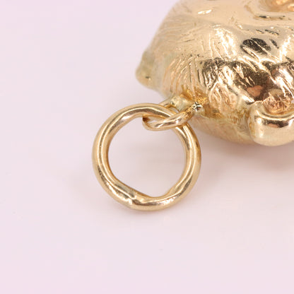 Vintage 9ct Hallmarked Yellow Gold Hollow Dog Charm Pendant Animal Lover Gift