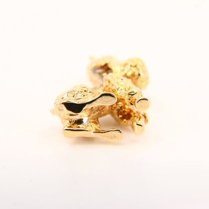 Vintage 9ct Gold Poodle Charm – Solid Yellow Gold Dog Pendant