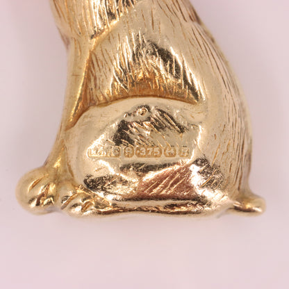Vintage 9ct Hallmarked Yellow Gold Hollow Dog Charm Pendant Animal Lover Gift