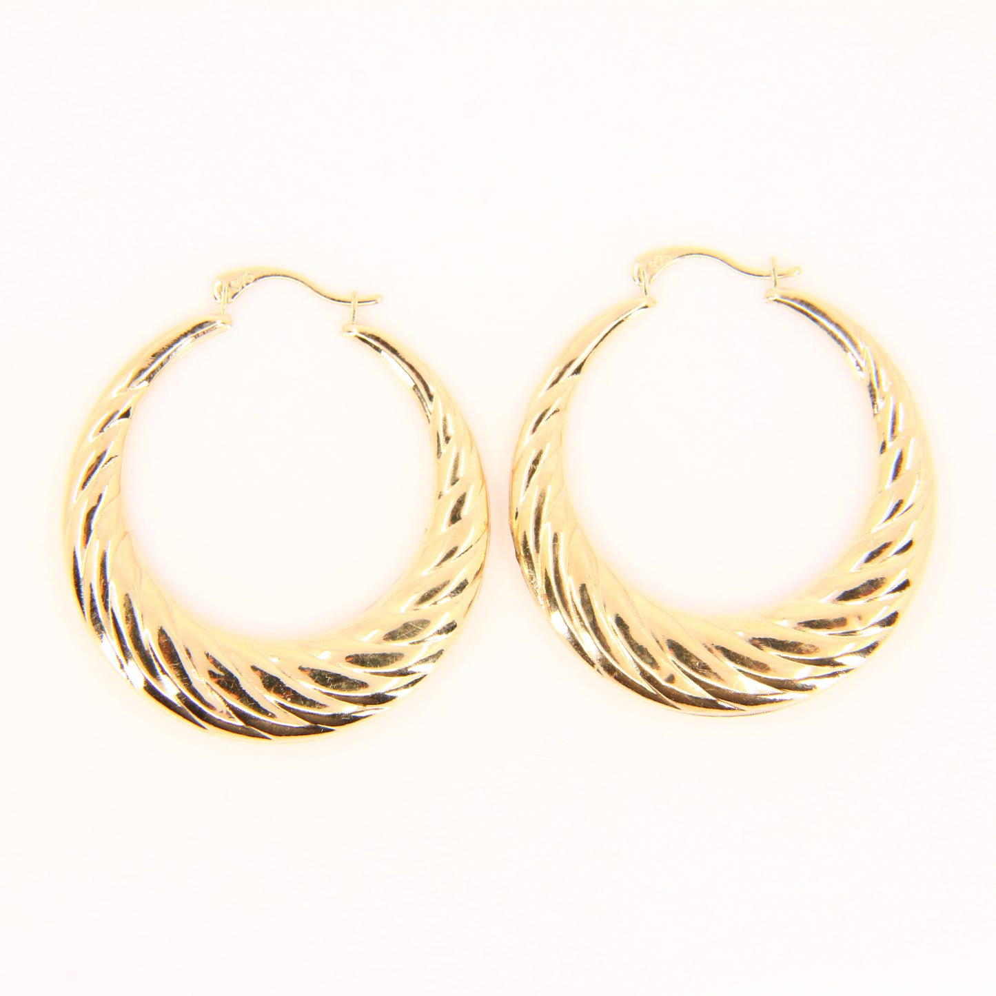 Vintage 9 Carat Creole Hoop Earrings Gold Twist Hoop Earrings Gift