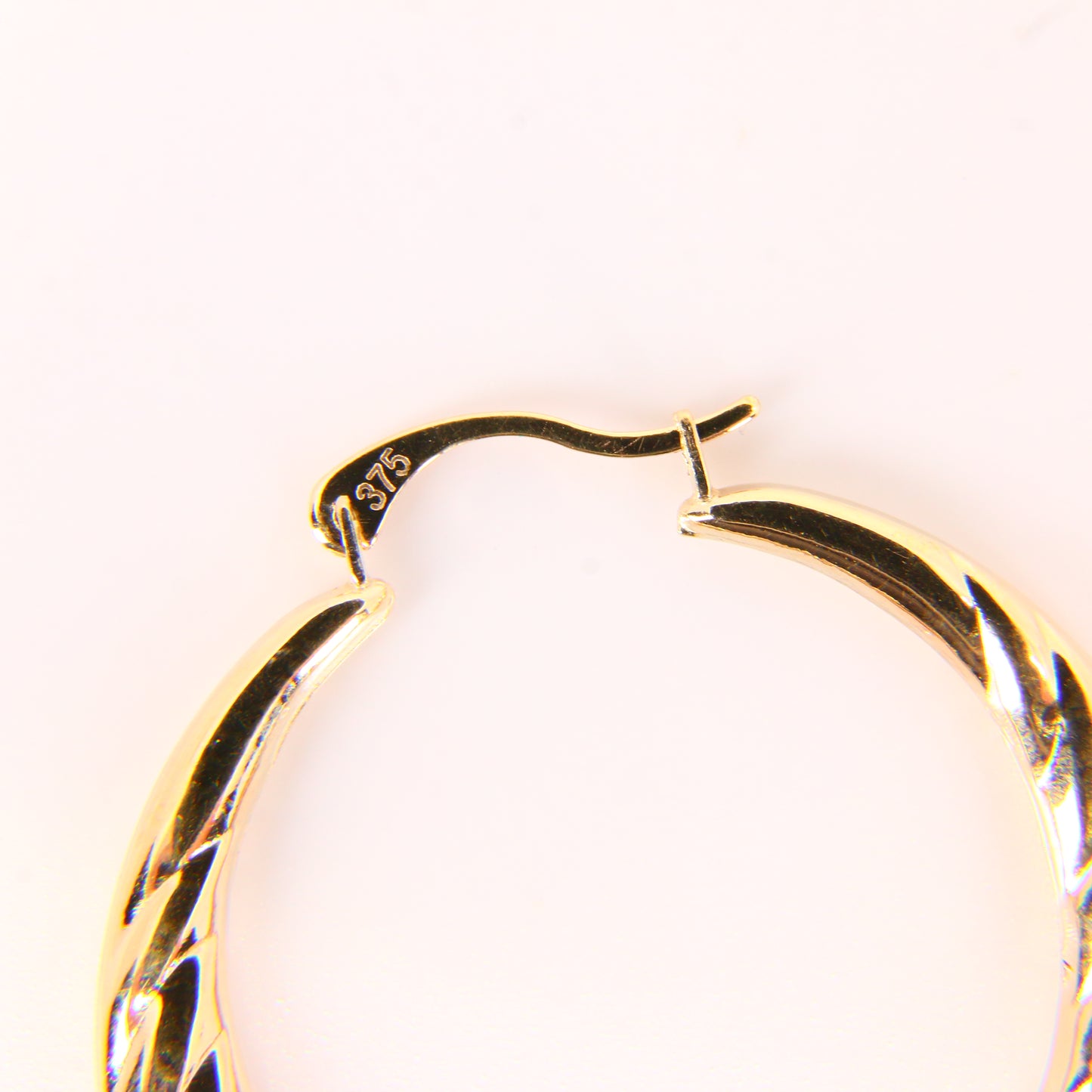 Vintage 9 Carat Creole Hoop Earrings Gold Twist Hoop Earrings Gift