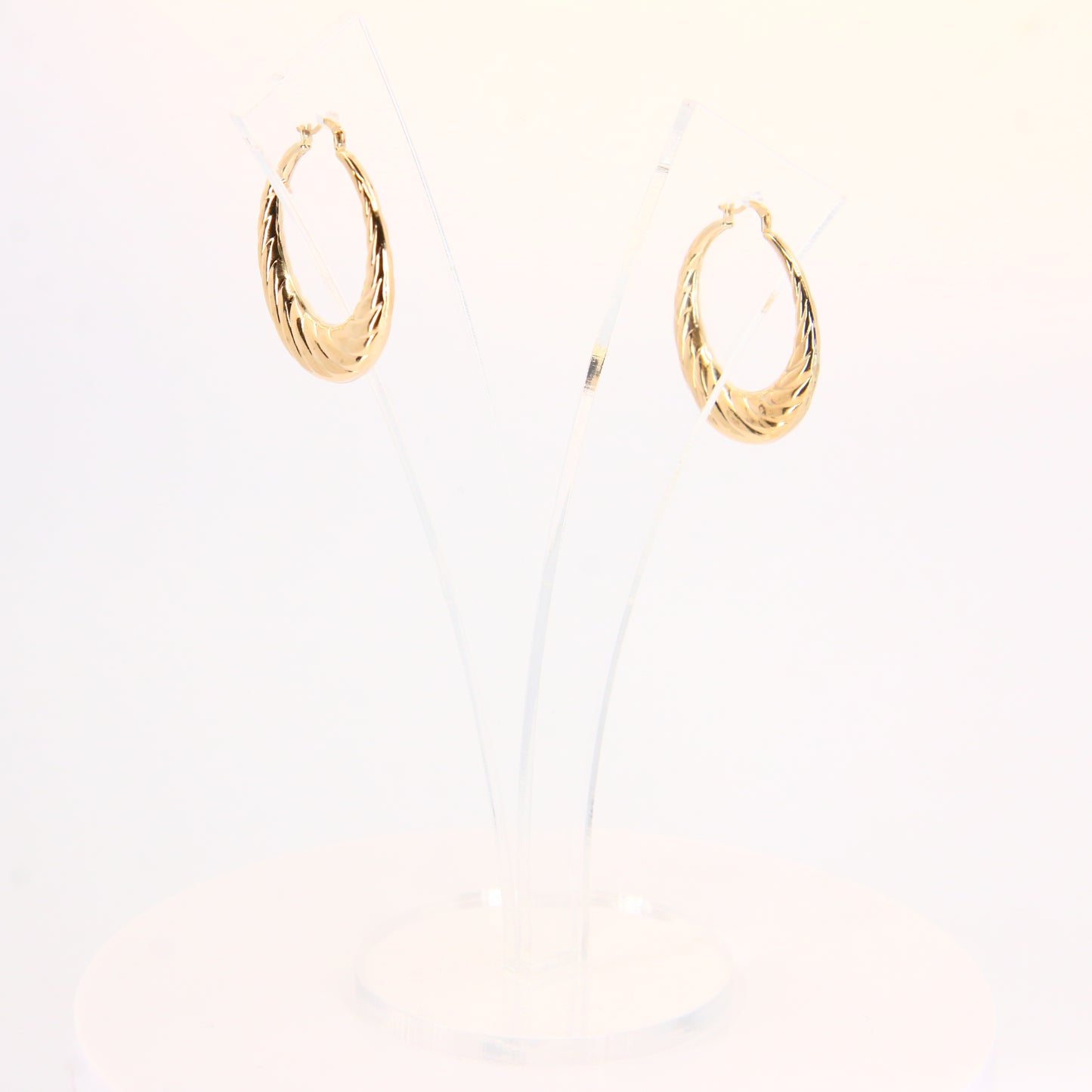 Vintage 9 Carat Creole Hoop Earrings Gold Twist Hoop Earrings Gift