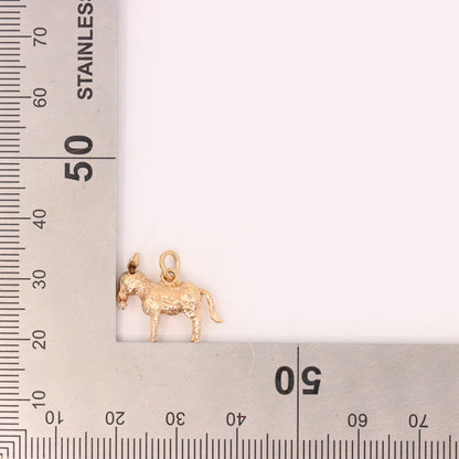 Vintage 9ct Hallmarked Gold Articulated Donkey Charm Pendant Moving Animal Gift
