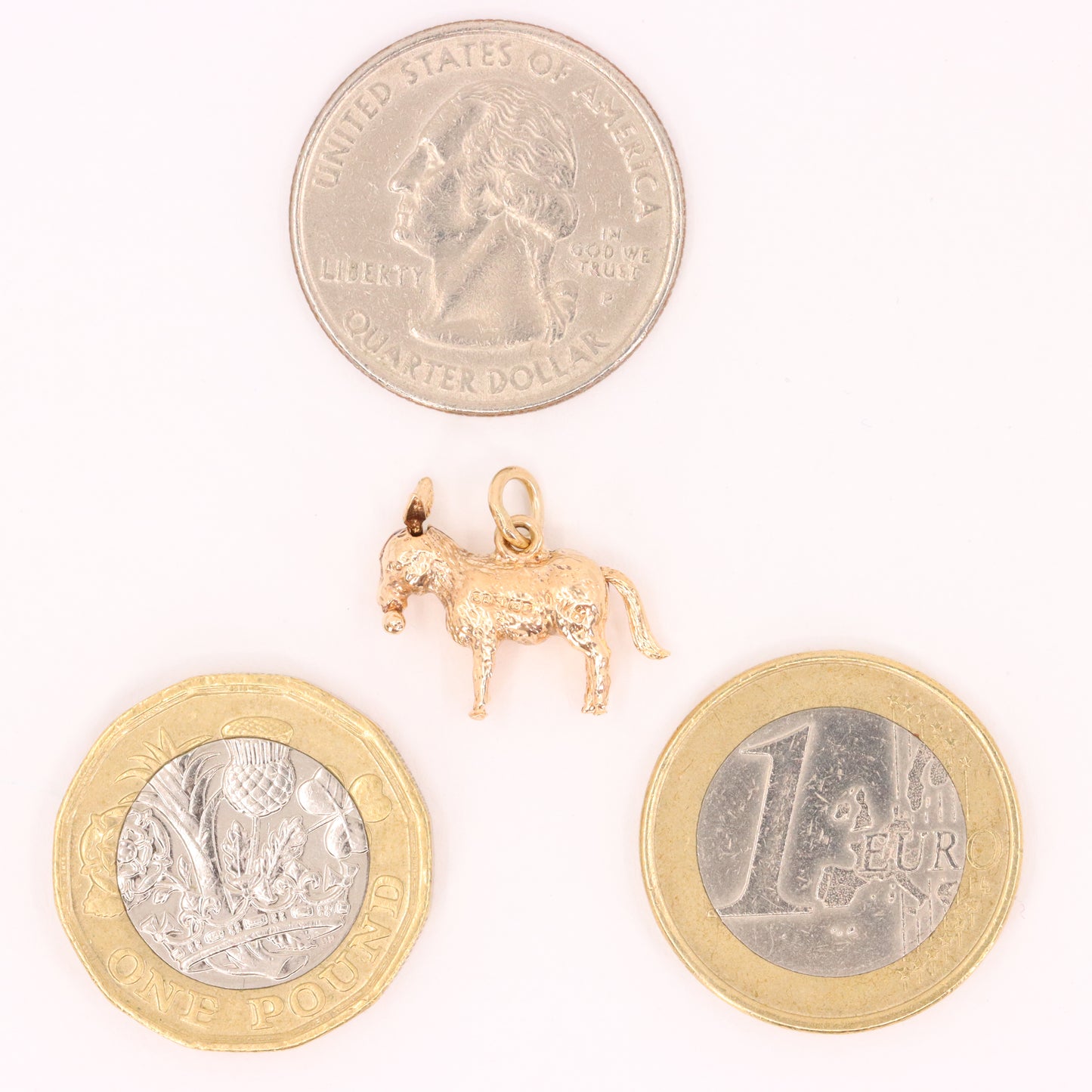 Vintage 9ct Hallmarked Gold Articulated Donkey Charm Pendant Moving Animal Gift