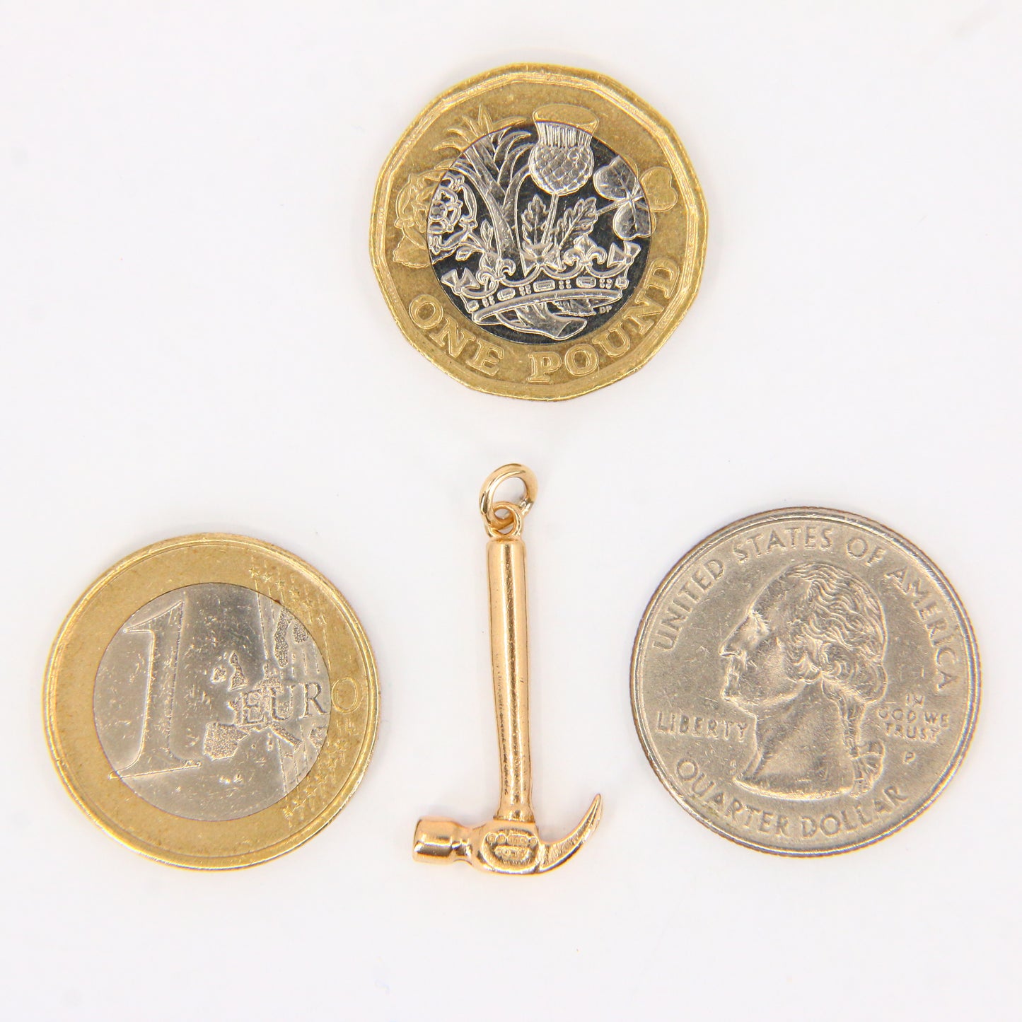 Vintage 9ct Gold Hammer Charm – Solid Gold Hallmarked Tool Pendant