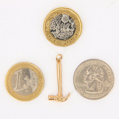 Vintage 9ct Gold Hammer Charm – Solid Gold Hallmarked Tool Pendant